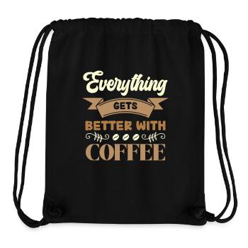 Le café rend tout meilleur - Sac à cordon recyclé Stanley/Stella - noir - Devant
