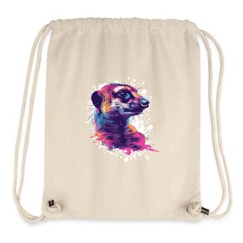 Farbiger Meerkat Erdmännchen - Stanley/Stella recycelter Gym Bag - Naturweiß - Vorne