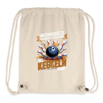  Unterschätze Niemals Ein Alten Mann Der Kegeln - Stanley/Stella recycelter Gym Bag - Naturweiß - Vorne
