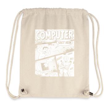 Retro Computer Comic Sagt Nein - Stanley/Stella recycelter Gym Bag - Naturweiß - Vorne