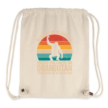Motif orang-outan Always Be Yourself - Sac à cordon recyclé Stanley/Stella - blanc naturel - Devant