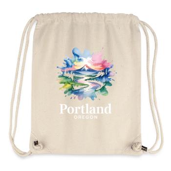 Portland Oregon Colorful Nature Landscape - Stanley/Stella Recycled Gym Bag - natural - Front