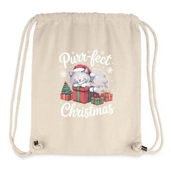 Purr Fect Christmas Cute Christmas Cat - Stanley/Stella Recycled Gym Bag - natural - Front