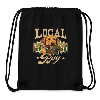 Lokaler Junge Labrador Ente Jagd Sumpfszene - Stanley/Stella recycelter Gym Bag - Schwarz - Vorne