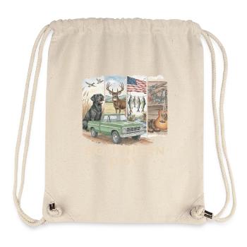 Südlicher Junge Labrador Ente Jagdszene - Stanley/Stella recycelter Gym Bag - Naturweiß - Vorne