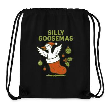 Silly Goosemas Goose Christmas Funny Santa - Stanley/Stella Recycled Gym Bag - black - Front