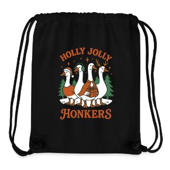 Weihnachten Gans Holly Jolly Honkers Family Fun - Stanley/Stella recycelter Gym Bag - Schwarz - Vorne