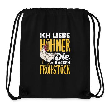 I love chickens – they poop breakfast - Stanley/Stella Recycled Gym Bag - black - Front