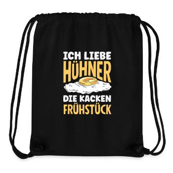 I love chickens – they poop breakfast - Stanley/Stella Recycled Gym Bag - black - Front
