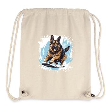 German Shepherd Dog Snowboard - Stanley/Stella Recycled Gym Bag - natural - Front