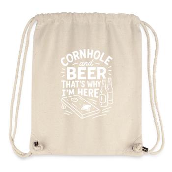 Cornhole und Bier - Darum bin ich hier - Stanley/Stella recycelter Gym Bag - Naturweiß - Vorne