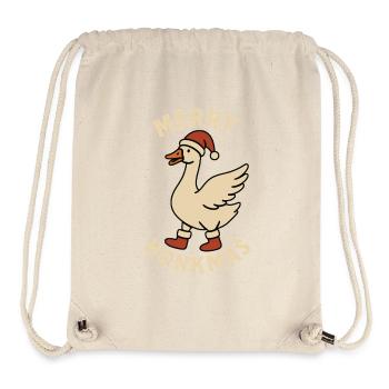 Oie Noël Drôle Père Noël Merry Honkmas - Sac à cordon recyclé Stanley/Stella - blanc naturel - Devant
