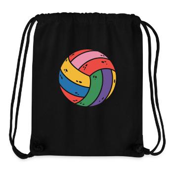 Volley-ball coloré pour les amateurs de sport - Sac à cordon recyclé Stanley/Stella - noir - Devant