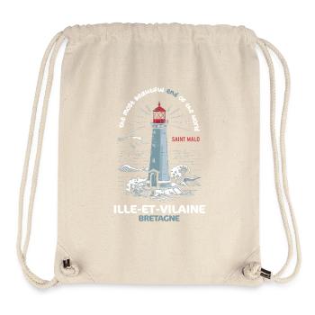 Ille et Vilaine Plus Bel Endroit du Monde Bretagne - Sac à cordon recyclé Stanley/Stella - blanc naturel - Devant