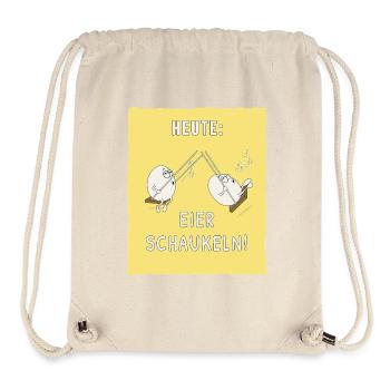  Heute: Eier schaukeln! Lustiges Sprüche Shirt - Stanley/Stella recycelter Gym Bag - Naturweiß - Vorne
