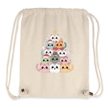 Katzen Weihnachtsbaum – Lustige Xmas Cat - Stanley/Stella recycelter Gym Bag - Naturweiß - Vorne