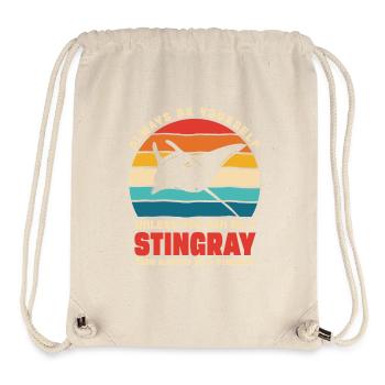 Stingray im Retro Sonnenuntergang - Stanley/Stella recycelter Gym Bag - Naturweiß - Vorne
