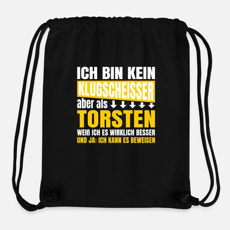 Je ne suis pas un petit malin Torsten - Sac à cordon recyclé Stanley/Stella - noir