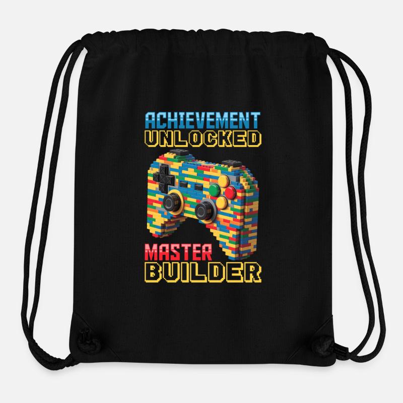 Blocs de construction Gamer Gaming Brick Builder - Sac à cordon recyclé Stanley/Stella - noir