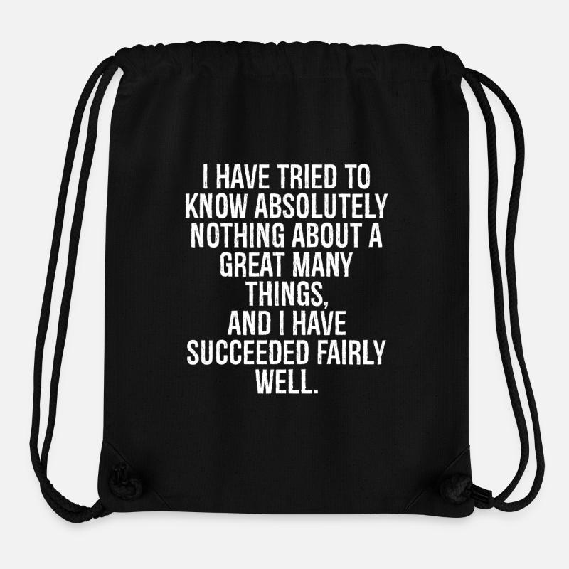 I have tried to know absolutely nothing about  - Stanley/Stella recycelter Gym Bag - Schwarz