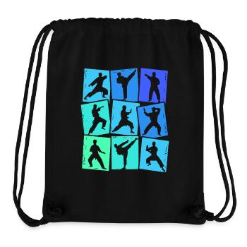 Taekwondo Karaté Arts Martiaux Hommes Enfants Garçons - Sac à cordon recyclé Stanley/Stella - noir - Devant