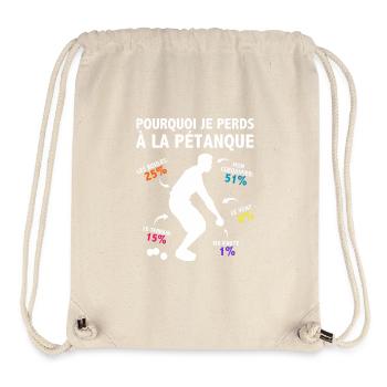 Warum ich beim Pétanque verliere Statistischer Humor - Stanley/Stella recycelter Gym Bag - Naturweiß - Vorne