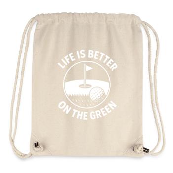 La vie est meilleure sur la citation de golf verte - Sac à cordon recyclé Stanley/Stella - blanc naturel - Devant