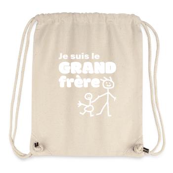 Je suis le Grand Frère Humour et Fierté Familiale - Sac à cordon recyclé Stanley/Stella - blanc naturel - Devant