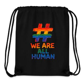 #WeAreAllHuman – Regenbogen Watercolor Design - Stanley/Stella recycelter Gym Bag - Schwarz - Vorne