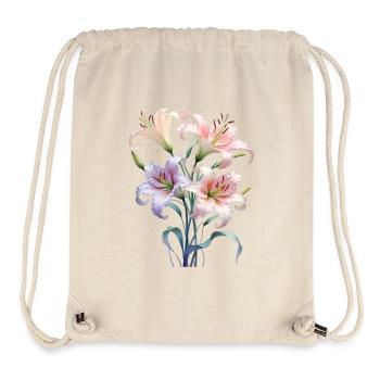 Pastell Lilienstrauß - Stanley/Stella recycelter Gym Bag - Naturweiß - Vorne