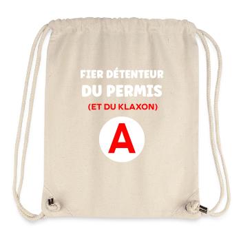 Humour permis de conduire - Sac à cordon recyclé Stanley/Stella - blanc naturel - Devant