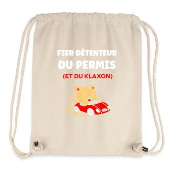 Humour permis de conduire - Sac à cordon recyclé Stanley/Stella - blanc naturel - Devant