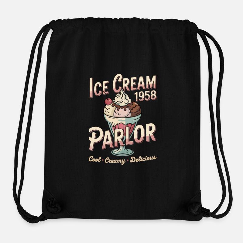 Publicité pour les glaces vintage - Sac à cordon recyclé Stanley/Stella - noir
