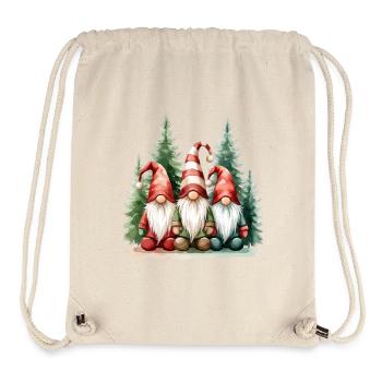 Drei Gartenzwerge im Winterwald - Stanley/Stella recycelter Gym Bag - Naturweiß - Vorne