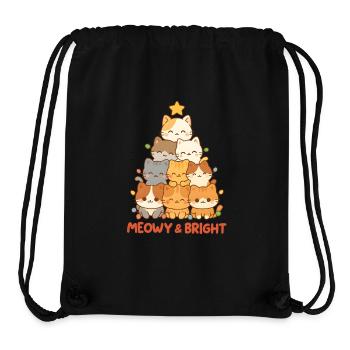 Meowy and Bright Cat Stack, Love Kittens  - Stanley/Stella Recycled Gym Bag - black - Front
