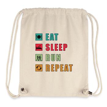 Eat Sleep Run Repeat – Aktiv-Lifestyle Shirt - Stanley/Stella recycelter Gym Bag - Naturweiß - Vorne