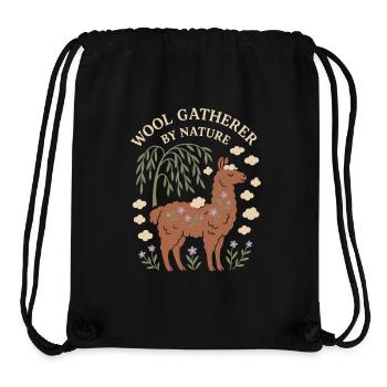 Cottagecore Lama Ästhetisches Süßes Nutztier - Stanley/Stella recycelter Gym Bag - Schwarz - Vorne