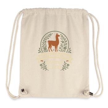 Cottagecore Lama Ästhetisches Süßes Nutztier - Stanley/Stella recycelter Gym Bag - Naturweiß - Vorne