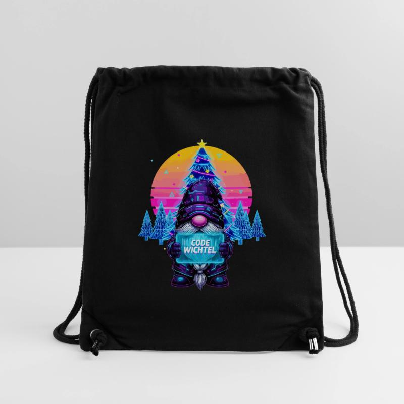 Cyberpunk Code Gnome - Synthwave Noël Nerd Sac à cordon recyclé Stanley/Stella