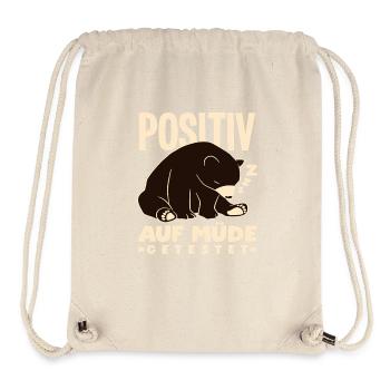 Positiv auf Müde getestet Bär Humor - Stanley/Stella recycelter Gym Bag - Naturweiß - Vorne