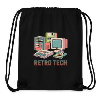 Technique rétro - Sac à cordon recyclé Stanley/Stella - noir - Devant