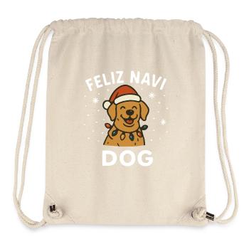 Feliz Navi Hund Santa Claus Urlaubsspaß - Stanley/Stella recycelter Gym Bag - Naturweiß - Vorne