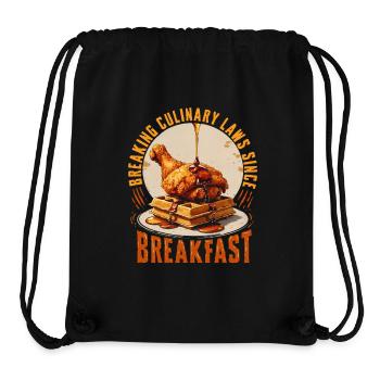 Chicken With Waffles Breaking Culinary Laws - Stanley/Stella Recycled Gym Bag - black - Front
