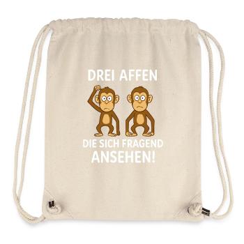 drei Affen die sich fragend anschauen - Stanley/Stella recycelter Gym Bag - Naturweiß - Vorne