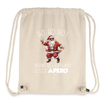 Hässlicher Pullover Weihnachtshumor Weihnachtsmann Aperitif Geschenk - Stanley/Stella recycelter Gym Bag - Naturweiß - Vorne