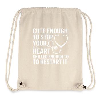 Stéthoscope Sweet Heart Saying - Sac à cordon recyclé Stanley/Stella - blanc naturel - Devant