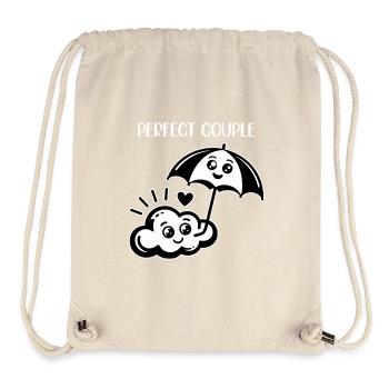 Perfect Couple: Cloud and Umbrella Fun - Stanley/Stella recycelter Gym Bag - Naturweiß - Vorne