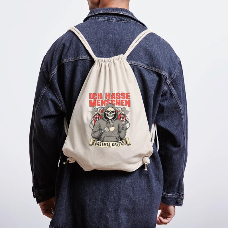 I Hate People First Coffee Skeleton Fun Stanley/Stella Recycled Gym Bag