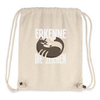 Erkenne die Zeichen - Freche Katzen-Message - Stanley/Stella recycelter Gym Bag - Naturweiß - Vorne