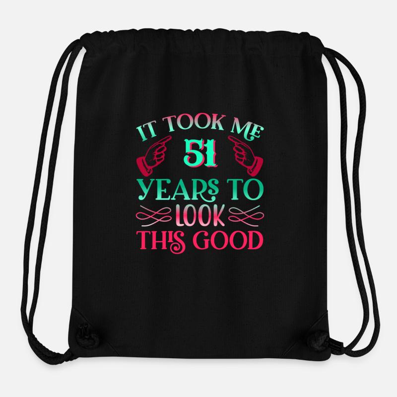 Il a fallu 51 ans pour être aussi beau - Sac à cordon recyclé Stanley/Stella - noir